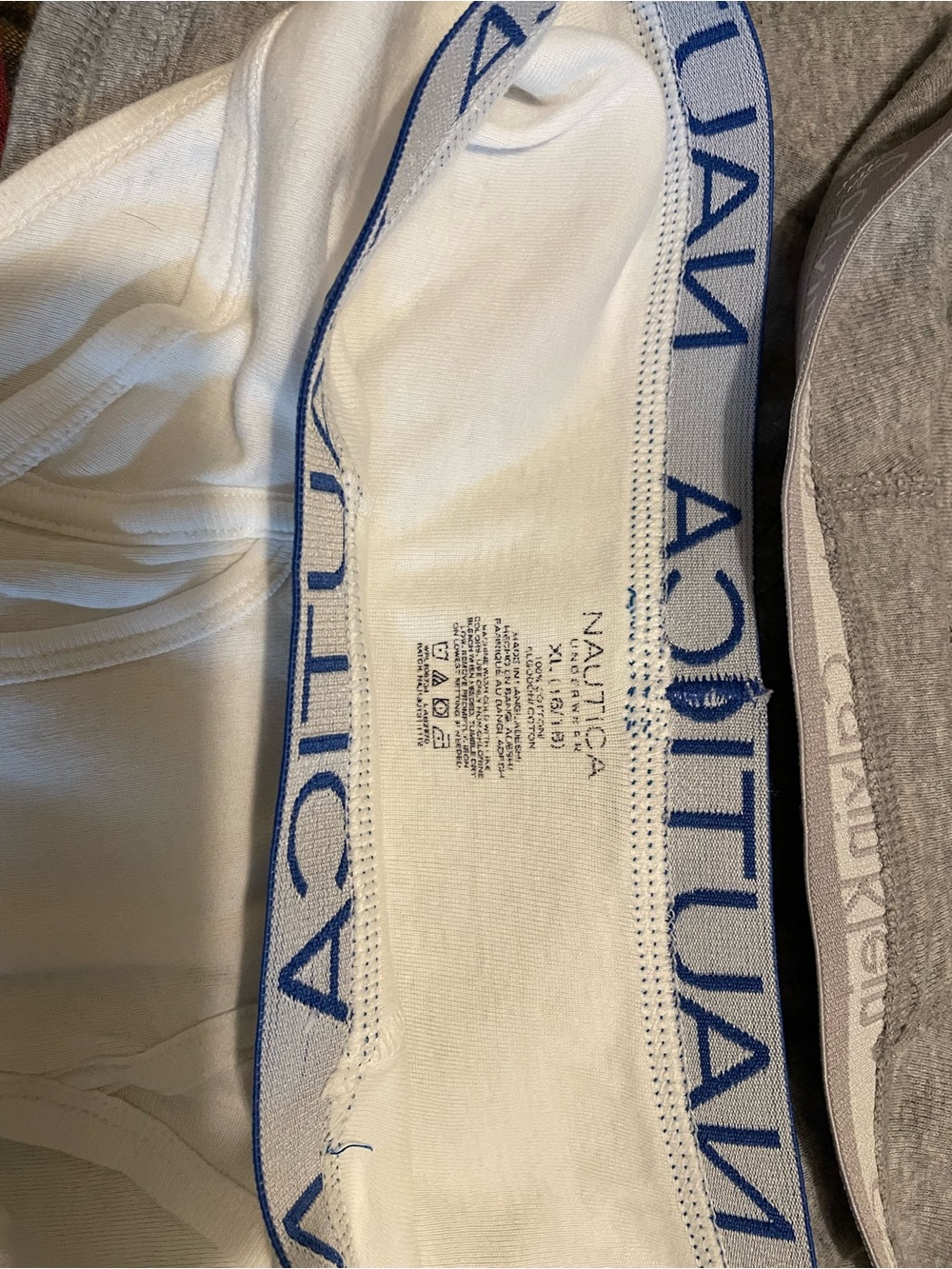 Calvin Klein White Boxer Briefs with Blue Logo Waistband